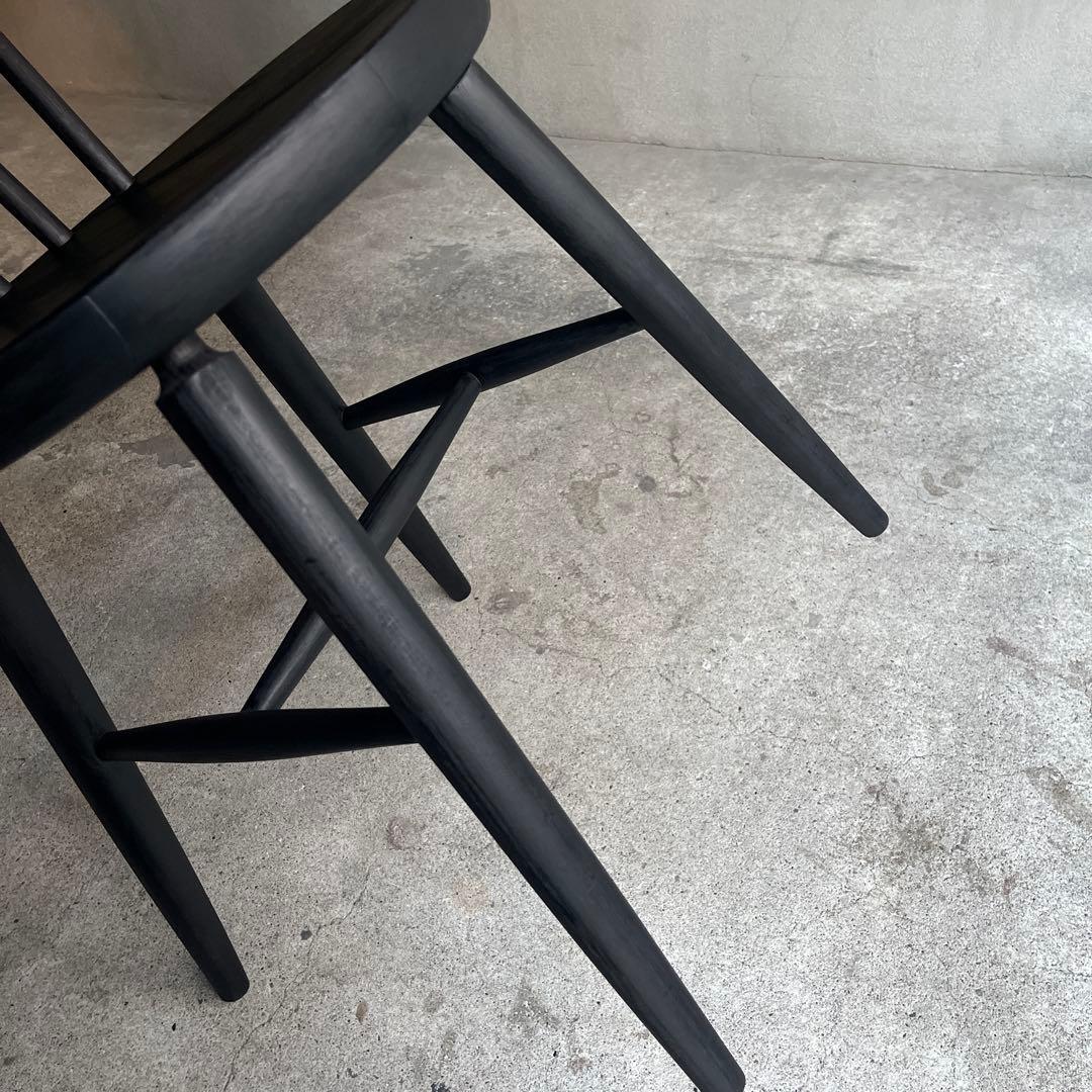 秋田木工 ハンナチェア マットブラック塗装 オールドヴィンテージ