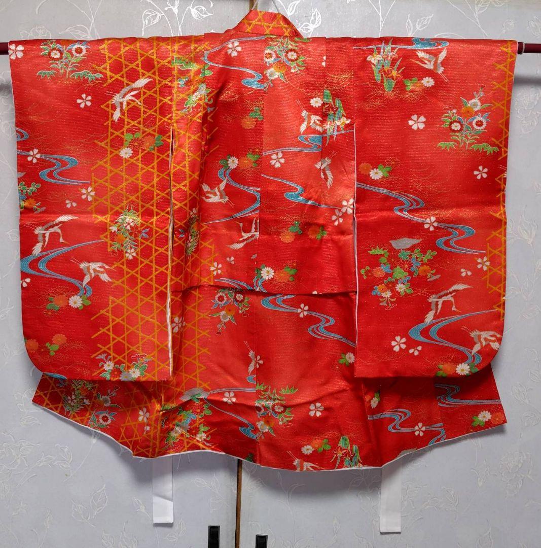 RK539子供着物着丈センチ裄丈40センチ非常に綺麗美品正絹 七五三 7歳 四つ身着物フルセット ブランド Shikibu Roman 式部浪漫