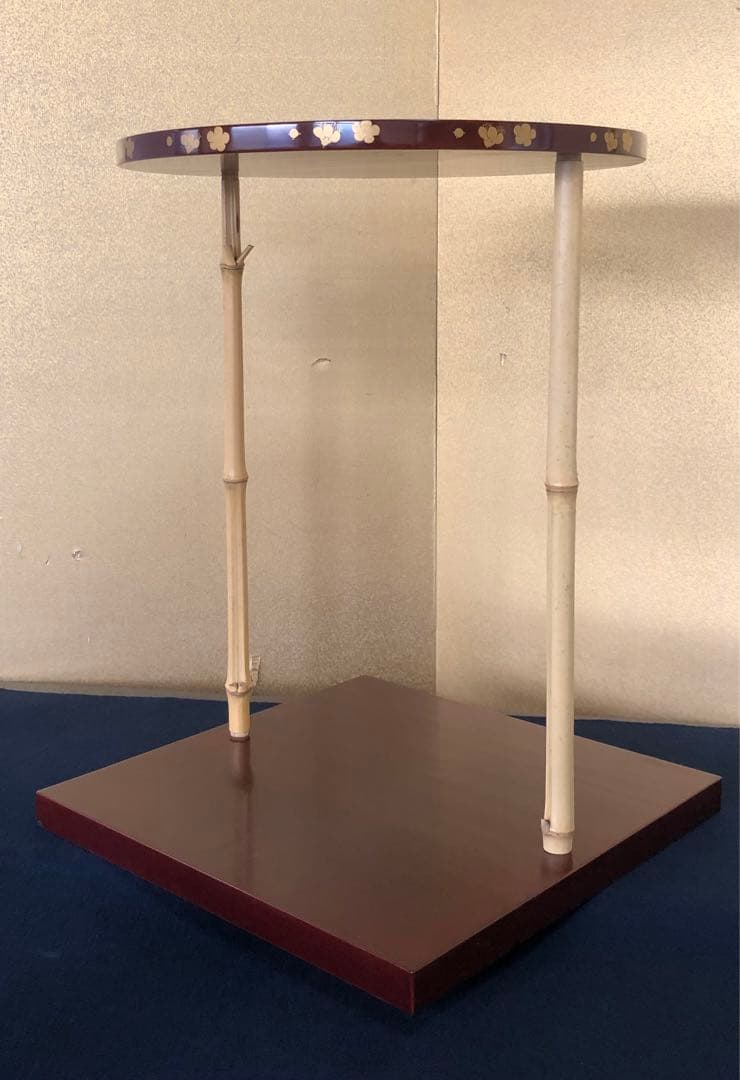 《R》茶道具 溜塗 三友棚 組立式 塗師 川瀬表完作 共箱　260114き3