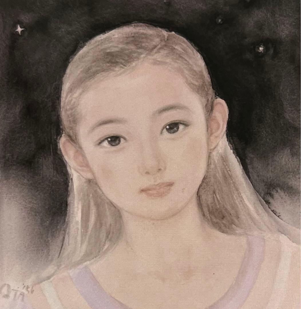 原画】おおた慶文 水彩画「星影のまなざし」少女画 額装付 - メルカリ