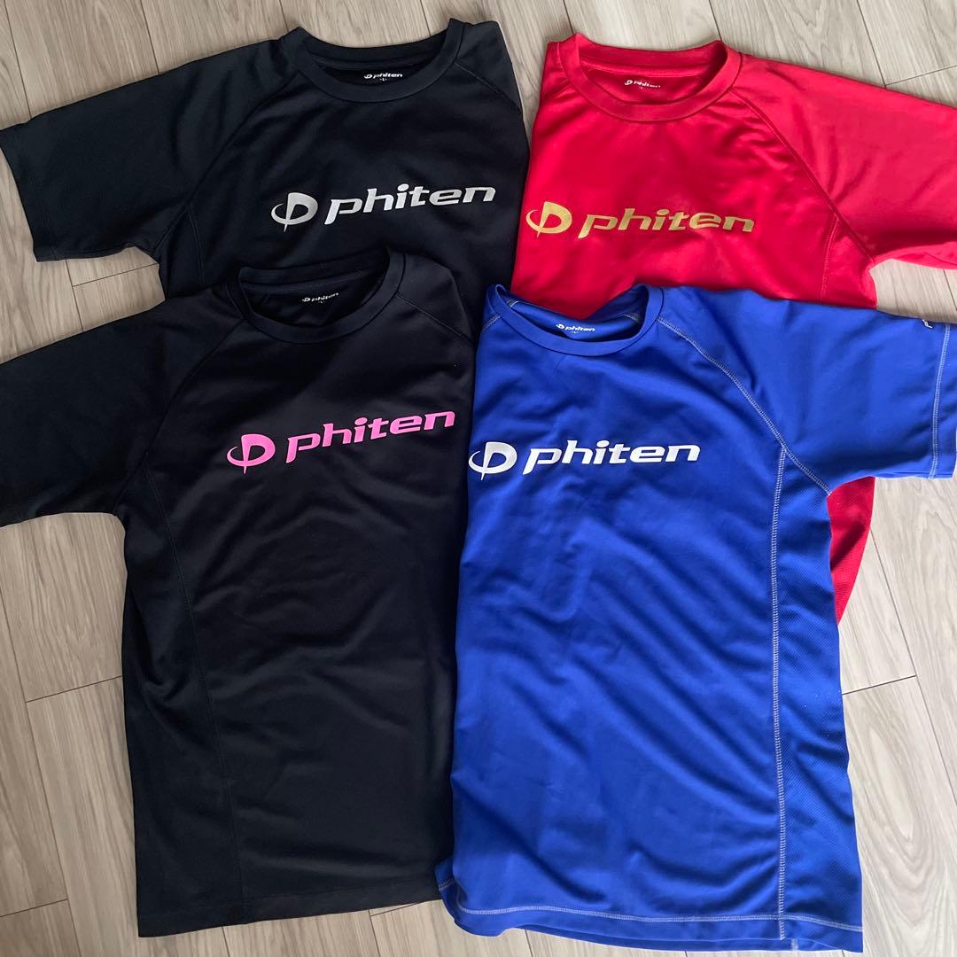 phiten 赤黒グレーシャツ3枚 デサントコラボ ジップアップ phiten
