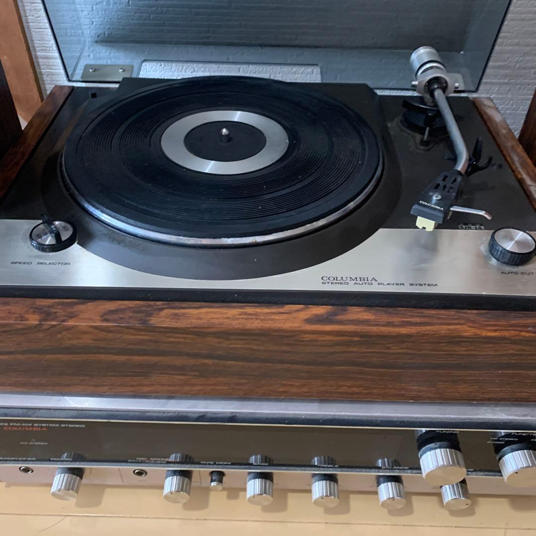 ジャンク品 COLUMBIA レコードプレイヤー スピーカー レトロ - メルカリ