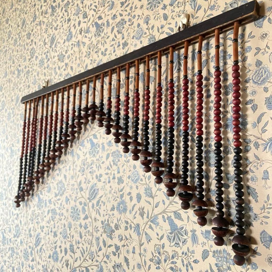 昭和レトロ　珠暖簾　珠のれん　ショート　当時物 珠のれん 木玉暖簾 昭和レトロ レトロポップ 当時物 ショート 期間限定