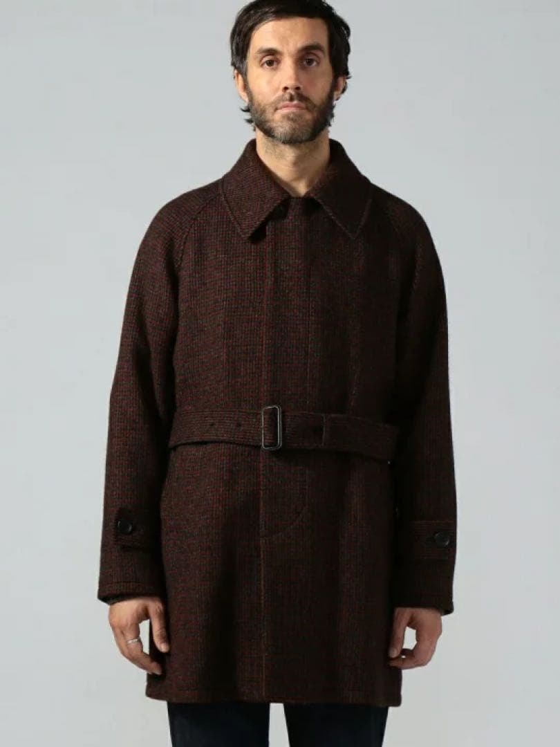 TOMORROWLAND プレミアムシェットランド ウールステンカラー コート セール】 シェットランドウール ステンカラーコート （ステンカラー