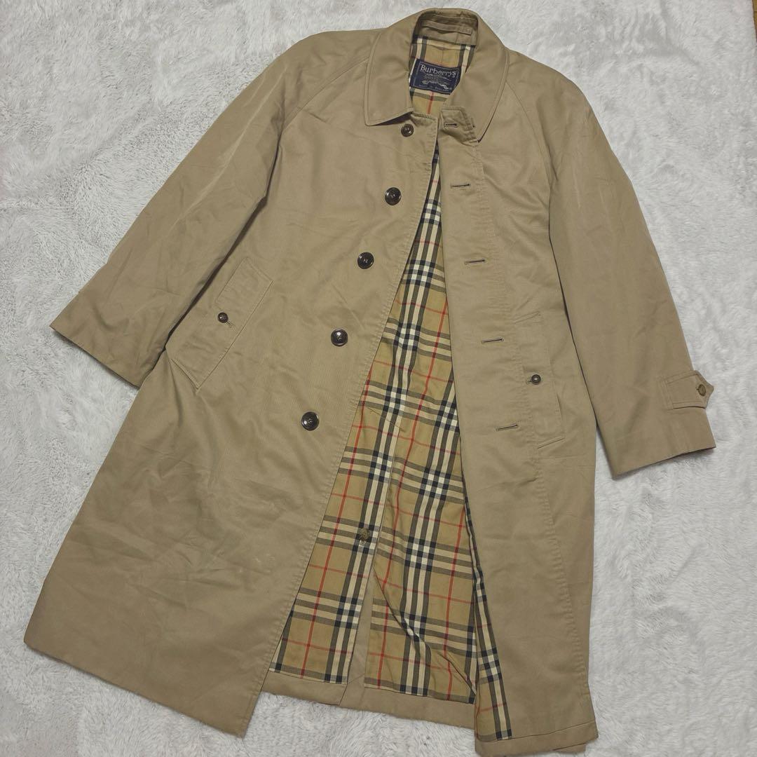 BURBERRYSバーバリー ステンカラーコート 80s ビンテージ ベージュ
