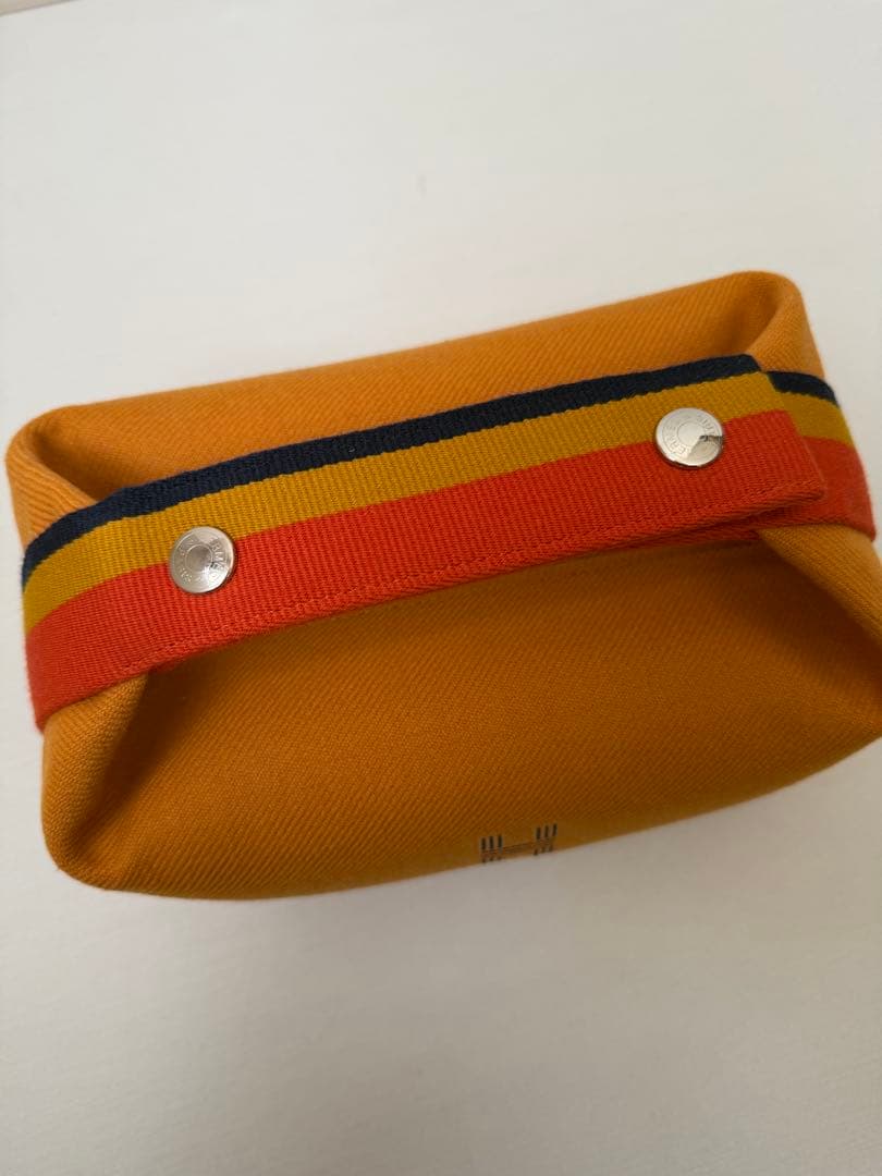 【エルメス】バス用ポーチ 《ブリッド・ア・ブラック》 PM イエロー