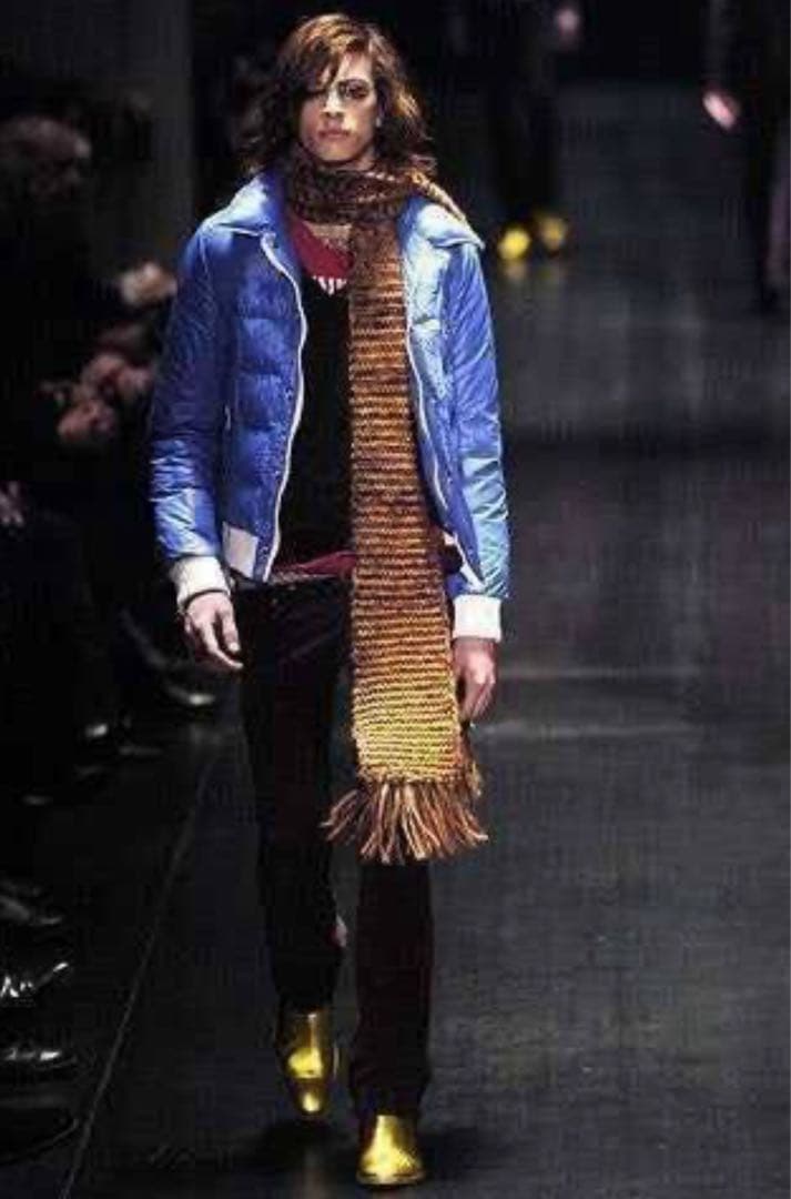 Dior ブラウン系 ニットマフラー フリンジ付き Dior ブラウン系 ニットマフラー フリンジ付き Dior ブラウン系 ニット