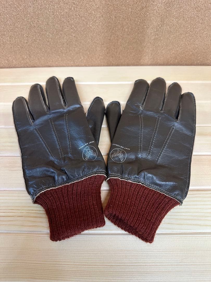 TYPE A-10 手袋 8 1/2 ダークブラウン 赤リブ - メルカリ