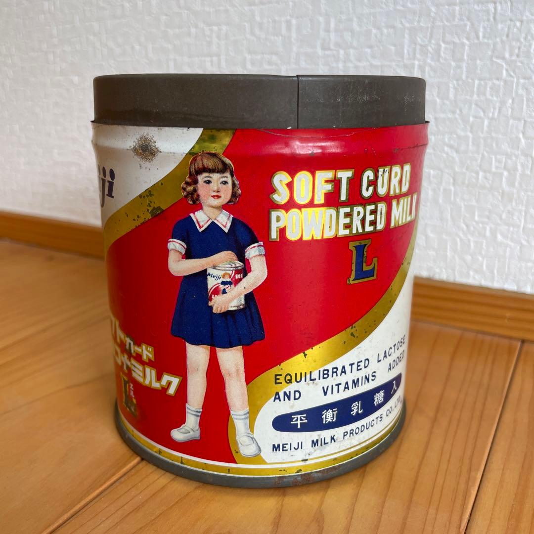 明治 粉ミルク 空缶 昭和レトロ ブリキ缶 - メルカリ