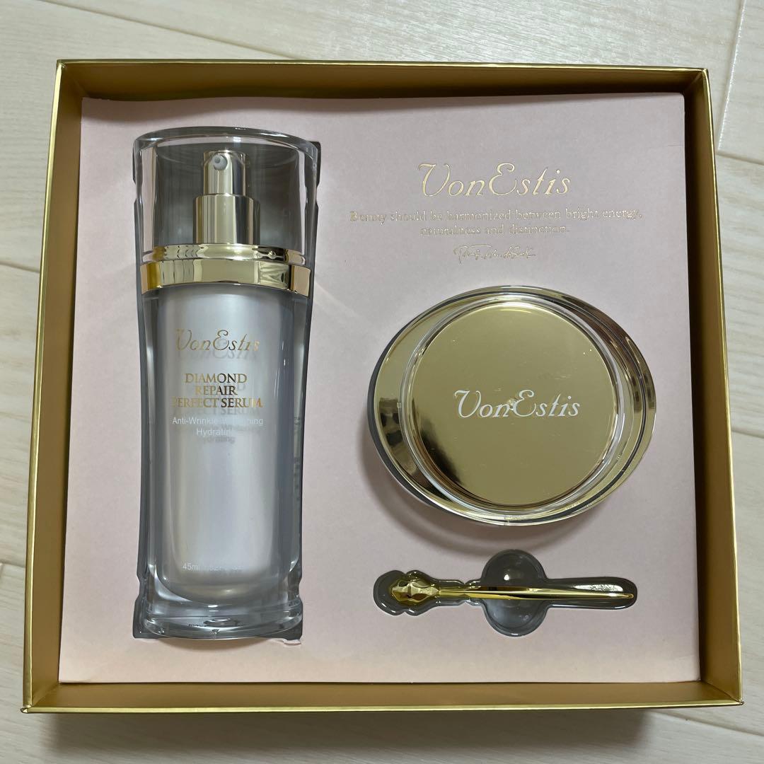 美容液 Von Estis Diamond repair perfect VonEstis Diamond Repair Perfect Collection Cream Serum 2pcs Set