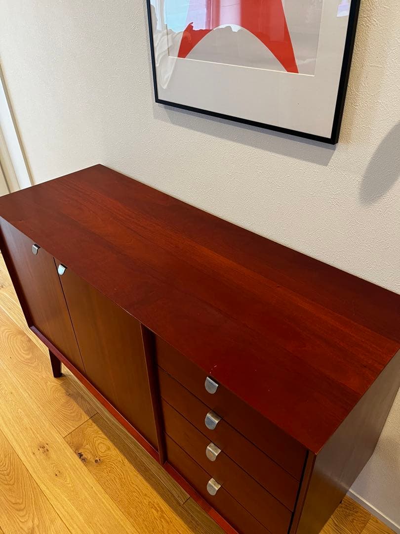 北欧ヴィンテージ風Vカットデザイン リビングボード・リビング