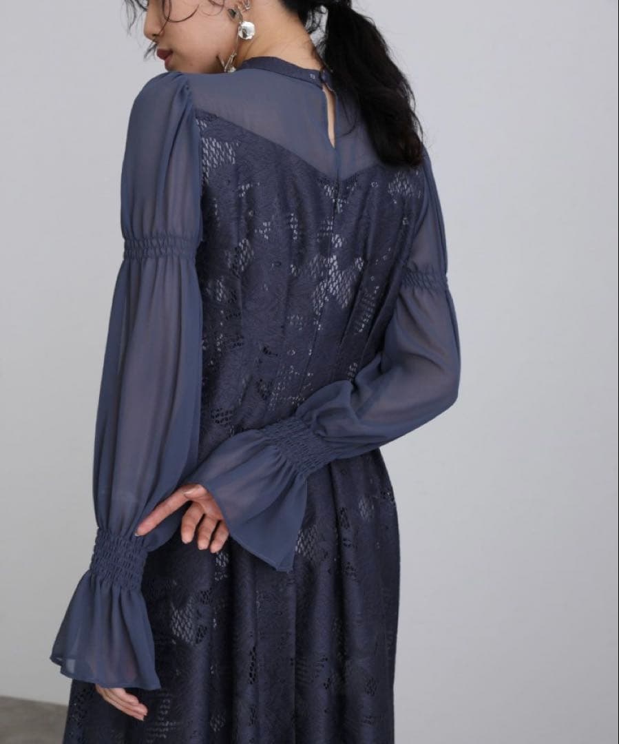 niana アシンメトリータックドレス チャコールアンドレスド【お値下げ