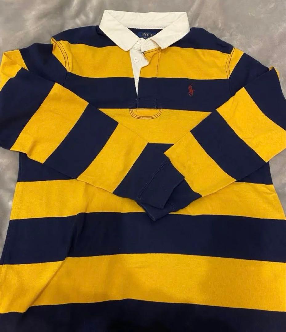 Polo Ralph Lauren ラガーシャツ L ネイビー/イエロー - メルカリ