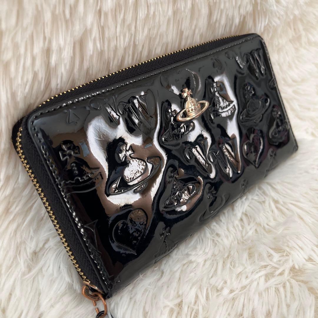 Vivienne Westwood ブラック エナメル 長財布 - メルカリ
