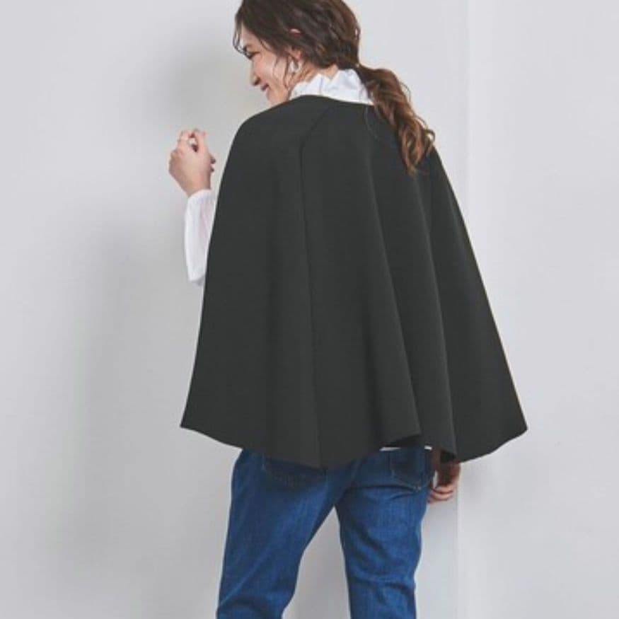 UNITED ARROWS ケープカーディガン ブラック 滝沢眞規子 ポンチョ