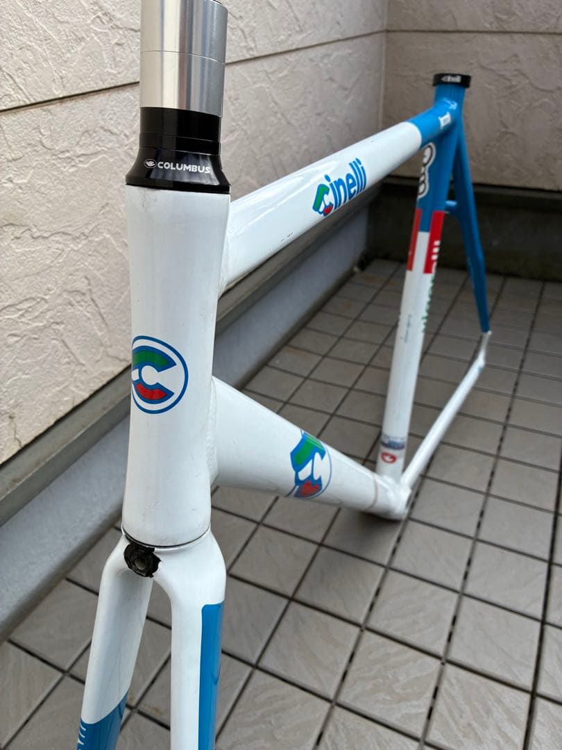 Cinelli Vigorelli 2012 ホワイト/ブルー ブレーキ加工あり-人気再入荷