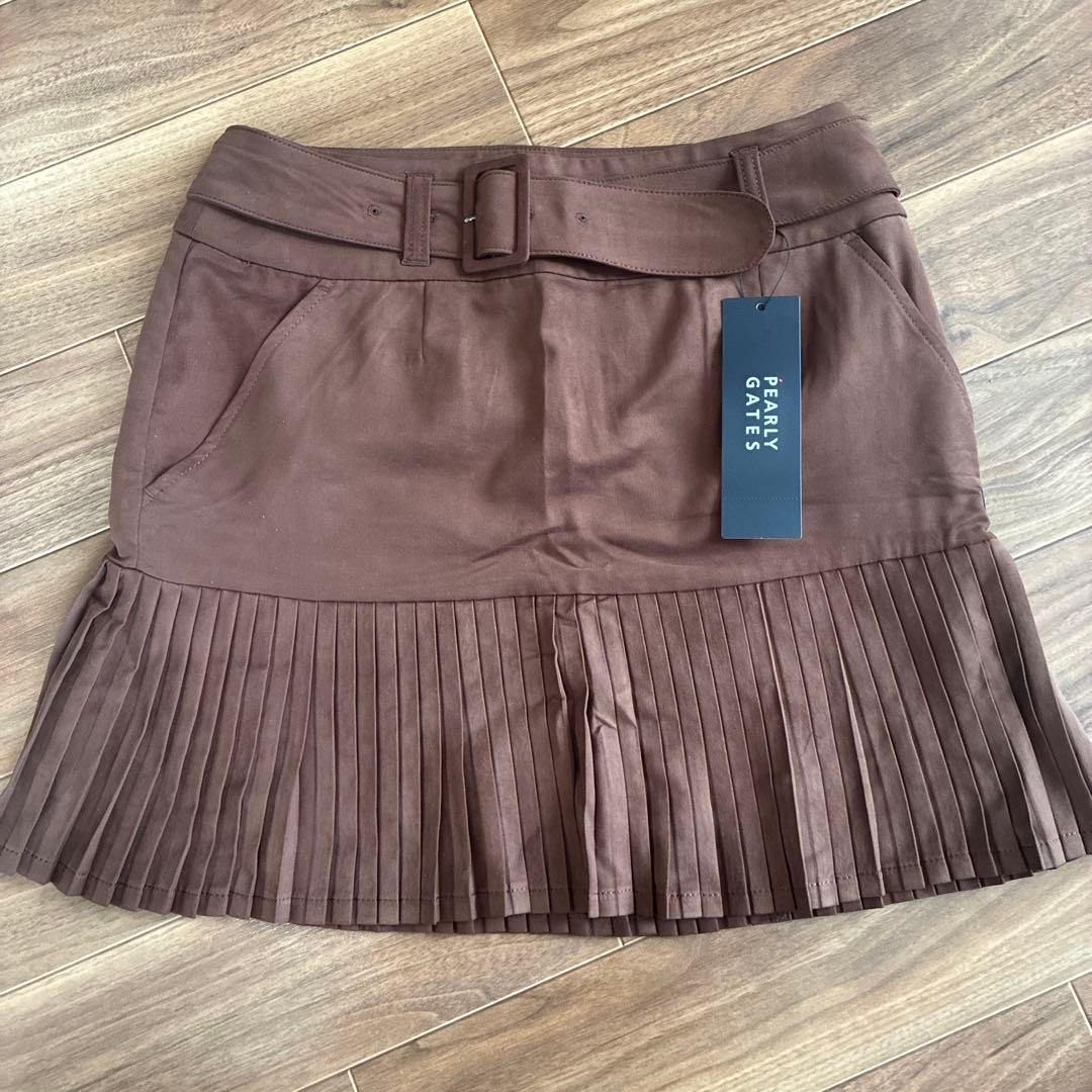 【新品】PEARLY GATES ブラウン プリーツスカート PEARLY GATES（パーリーゲイツ） スカート 「PEARLY GATES」TR