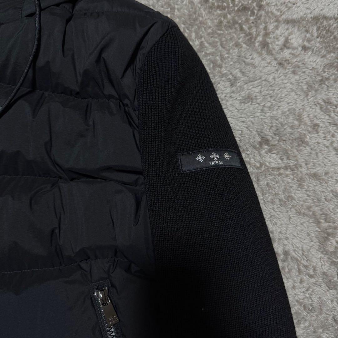 値下げ⭕️《極美品》TATRAS ブラック ダウンジャケット フード付き ニット