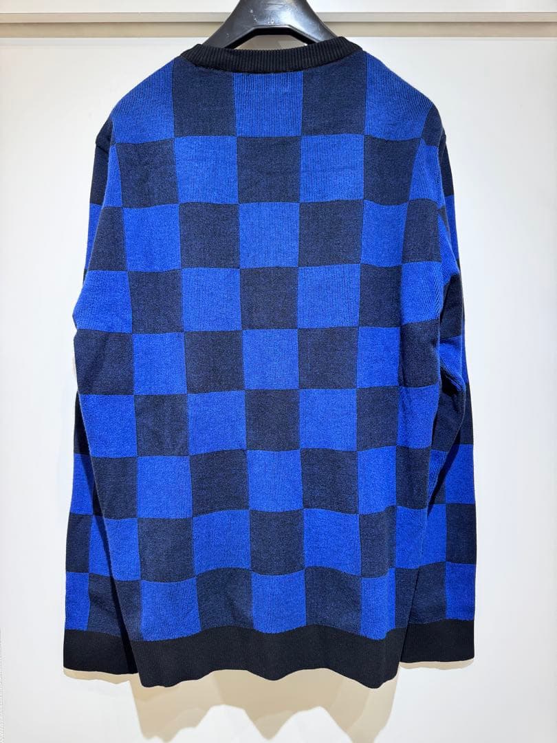 希少モデル! 美USED ANEW GOLF メンズ ダミエ柄刺繍ロゴニット-公式