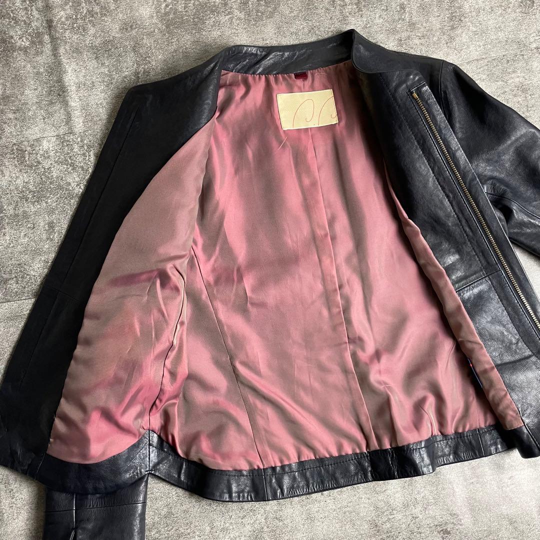 パラスパレス ラムレザー ノーカラー ジャケット - メルカリ