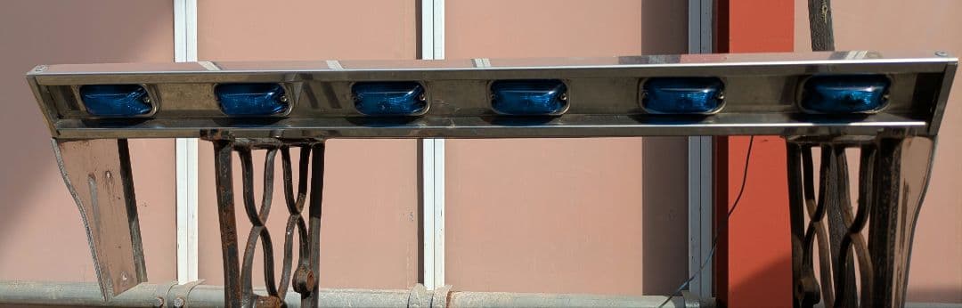 トラック 行灯用？ バイザー角青マーカー ジェットイノウエ 角型マーカーランプ 瑠璃色（濃いブルー） 前方開閉