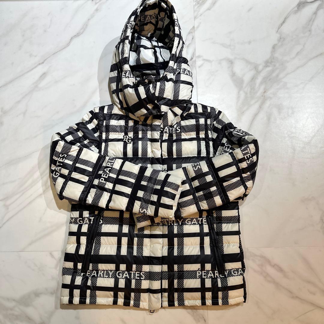 PEARLY GATES チェック柄ジャケット フード付き 30dナイロンストレッチタフタフーディジャケット ＜ガンクラブチェック