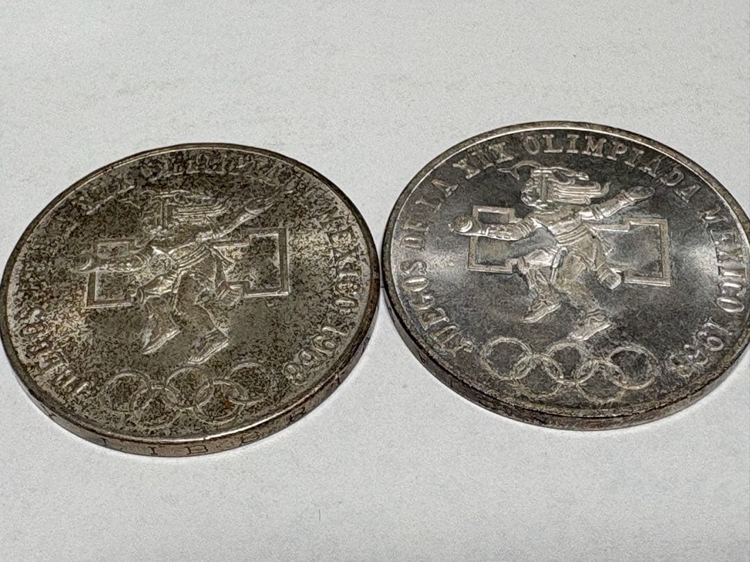 希少　メキシコオリンピック　25ペソ銀貨　2枚セット　45.18g SV720