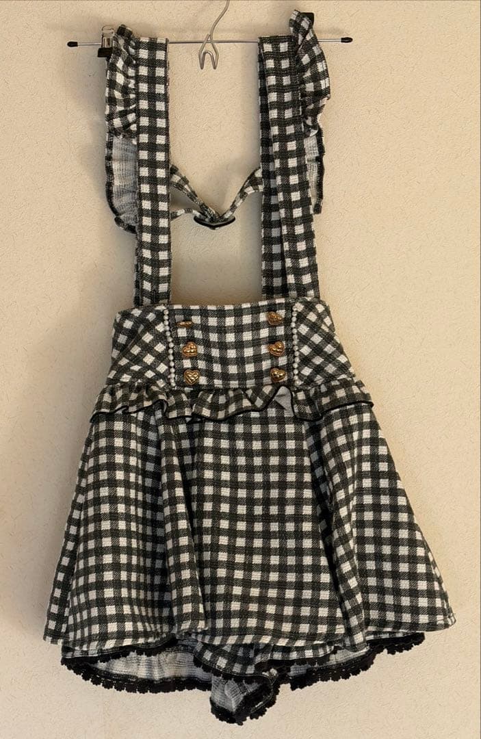 LIZLISA リズリサ ギンガムツイードサスペンダー付きスカパン スカート LIZ LISA - ギンガムツイードサスペンダー付スカパンの通販 by しぃ