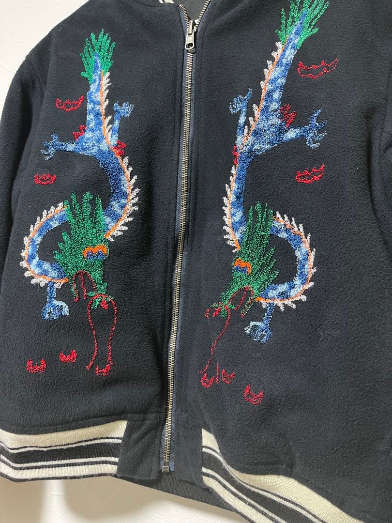 ドラゴン刺繍スカジャン 黒 gotohollywood サイズ02