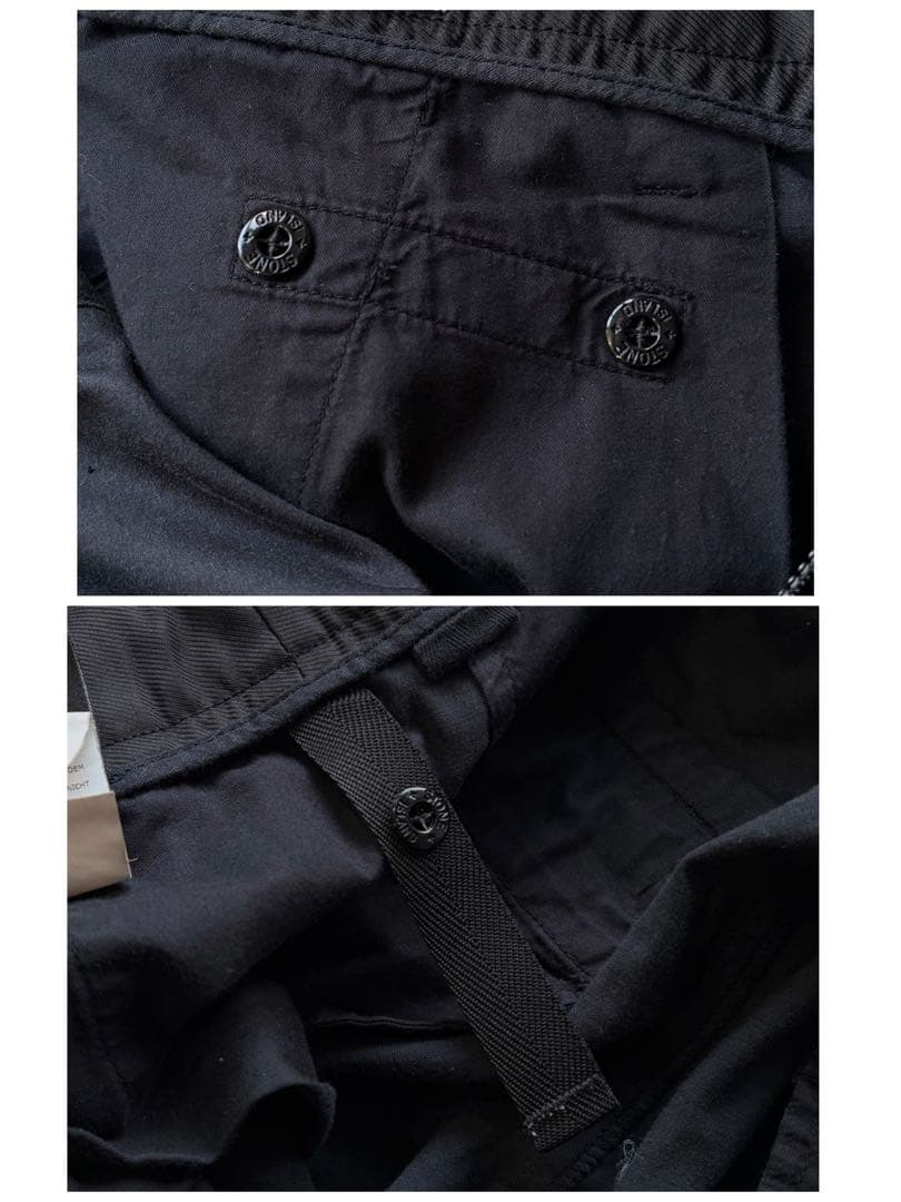 希少品】ストーンアイランド カーゴパンツ ワッペン ウール混 ブラック W32