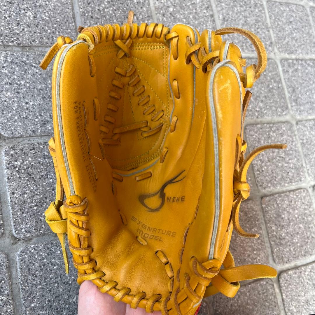 《希少》松坂モデル　投手用　グローブ　少年野球　黄色　ライナーバック