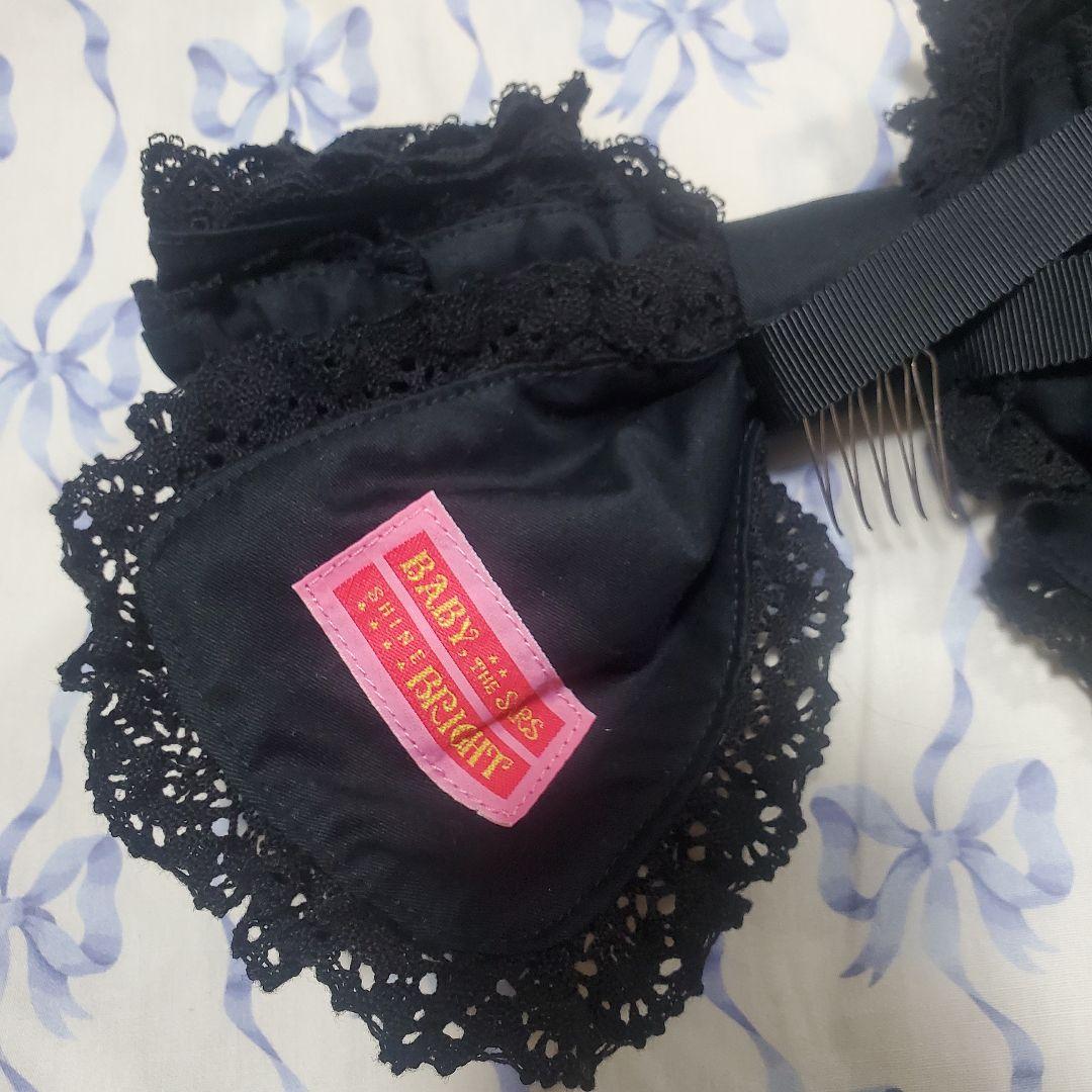 BABY】シャン・ドゥ・フルールリボンヘッドドレス 黒 - メルカリ