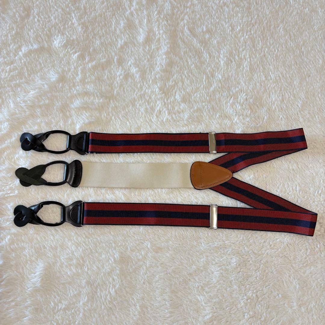 ブルックスブラザーズ ストライプ柄サスペンダー 未使用級美品