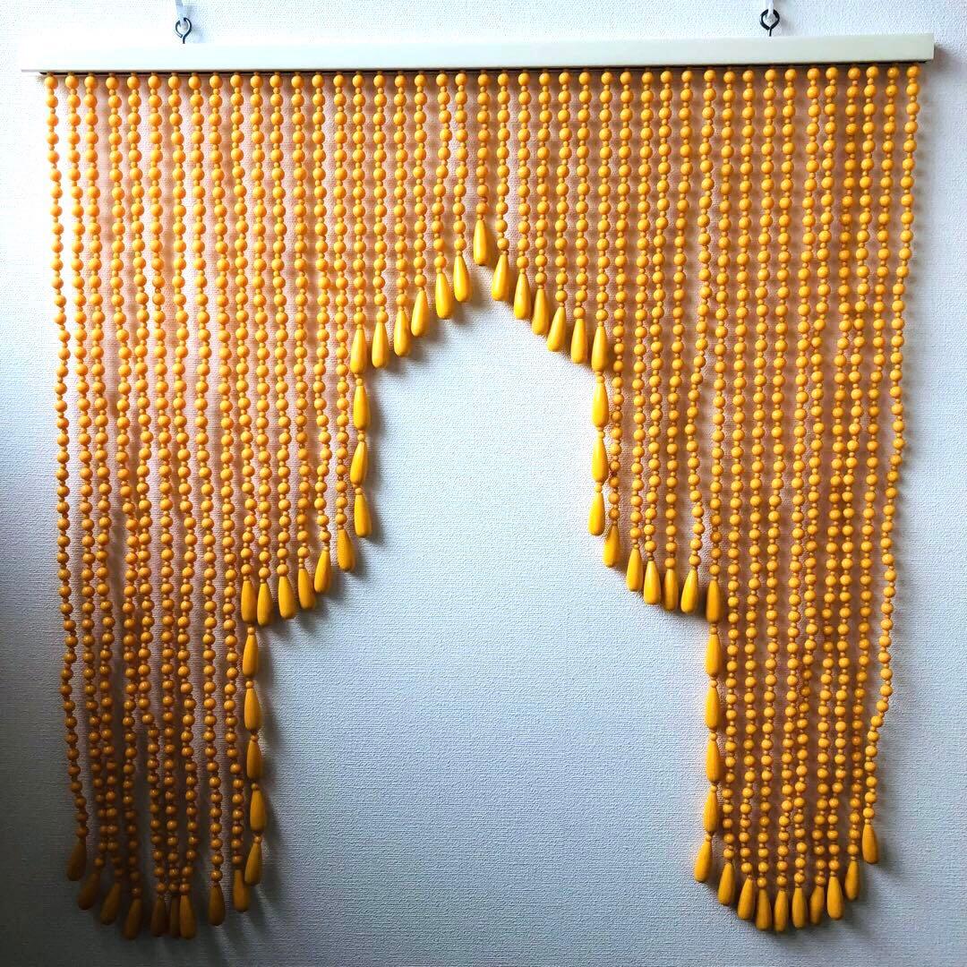レトロポップ 昭和レトロ ビーズのれん 玉のれん オレンジ カーテン雫
