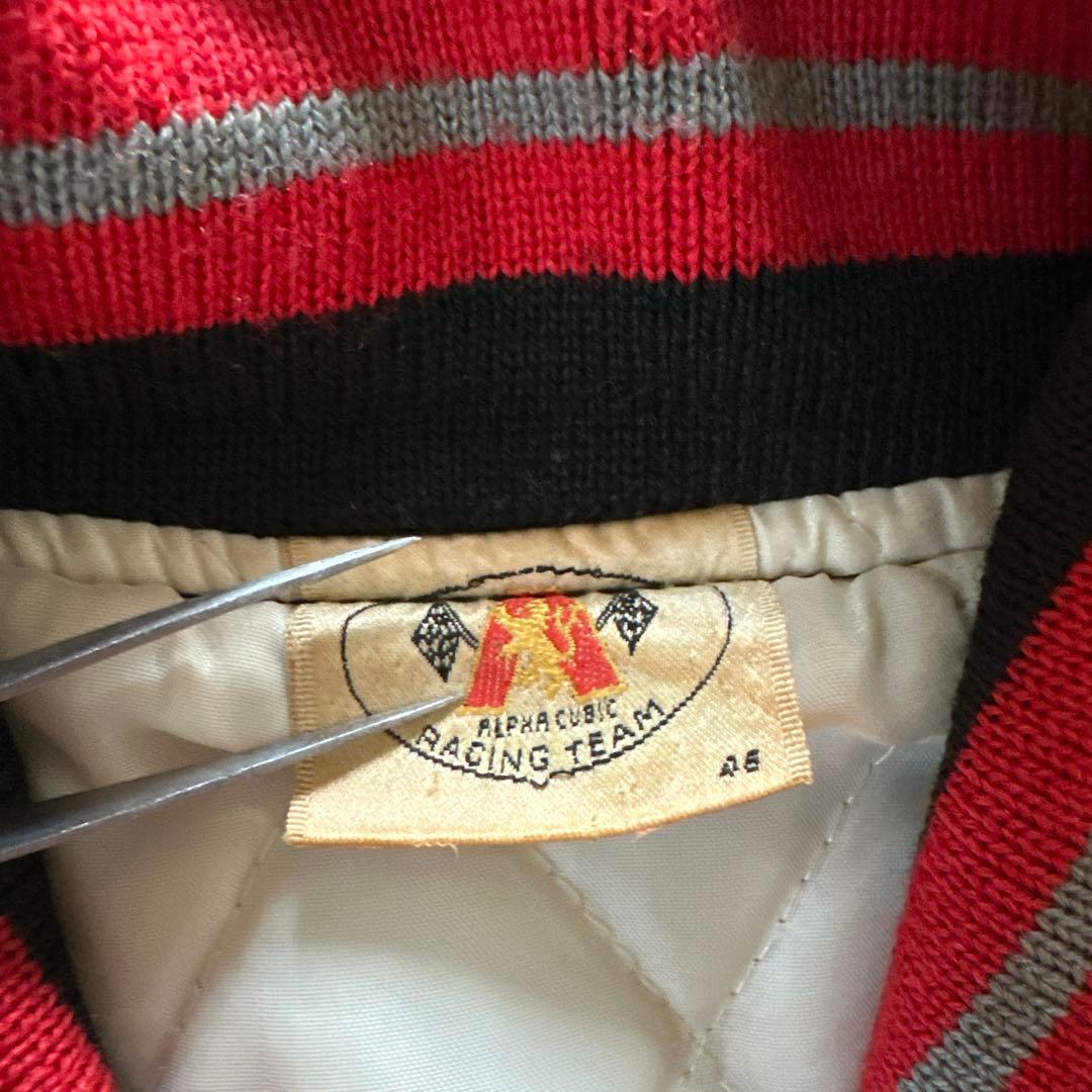 ALPHACUBIC RACING TEAM スタジャン 46 L 相当 レザー kyoto-sakura.com