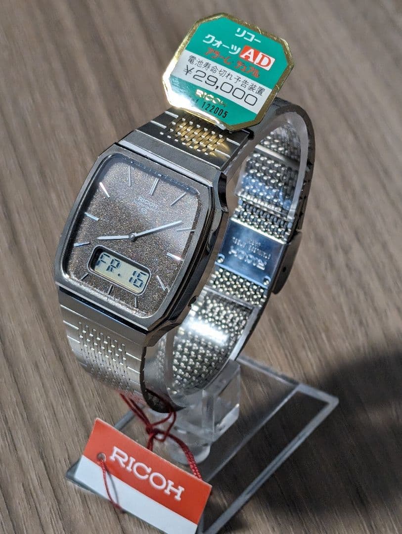 RICOH リコー デッドストック アナデジ 腕時計 電池交換済 新品未使用