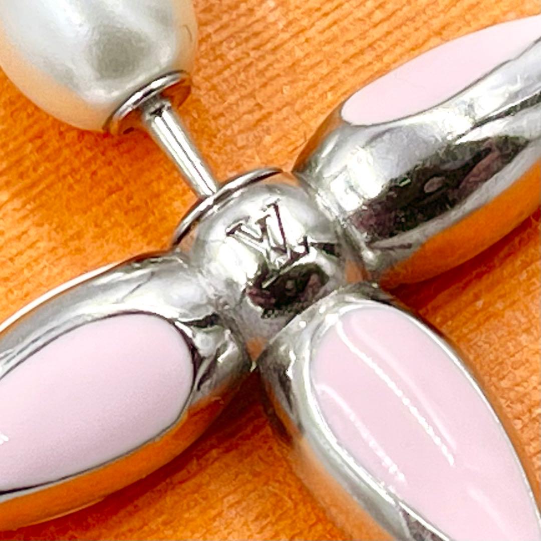 《超美品》ルイヴィトン ピアス ブックル ドレイユ・ルイゼット ローズ シルバー