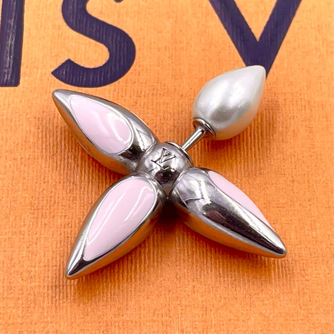 《超美品》ルイヴィトン ピアス ブックル ドレイユ・ルイゼット ローズ シルバー