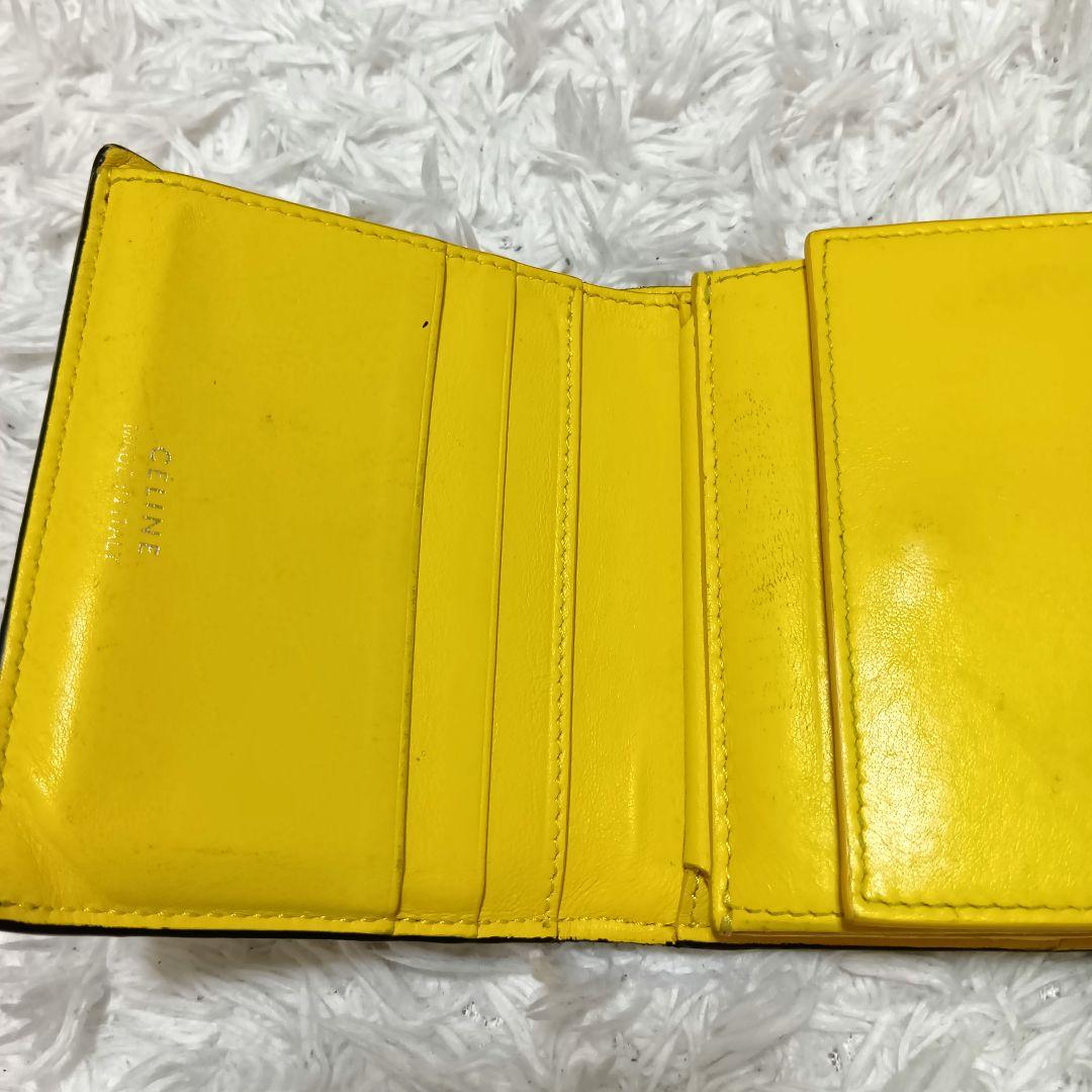 セリーヌ 三つ折り財布 コンパクトウォレット バイカラー ブラック