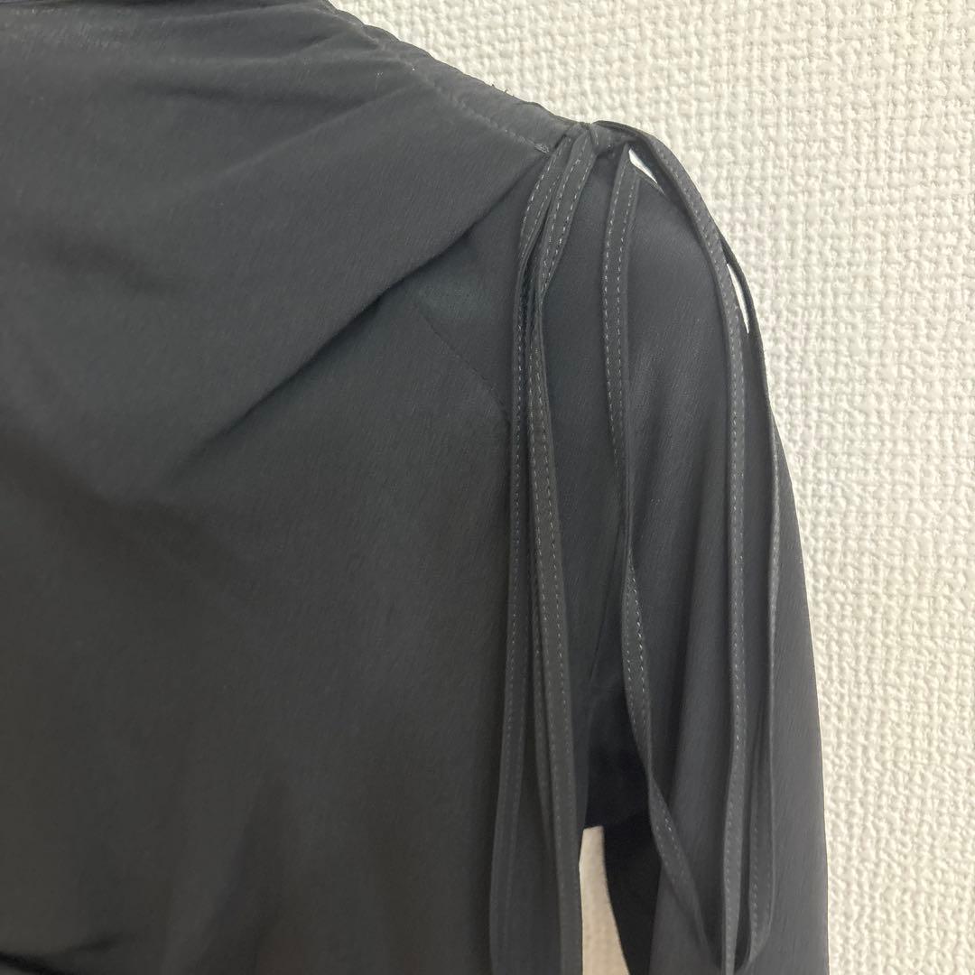 36 N°21 黒 ブラック 肩紐 パーティ ロングドレス