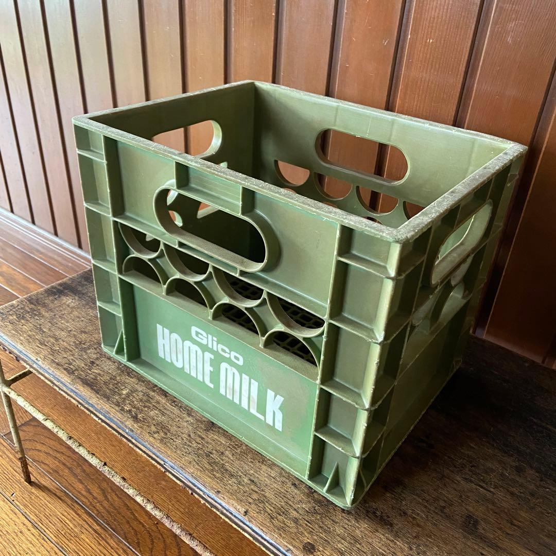 昭和レトロ グリコ 牛乳ケース 当時物 配達用ボックス コンテナ - メルカリ