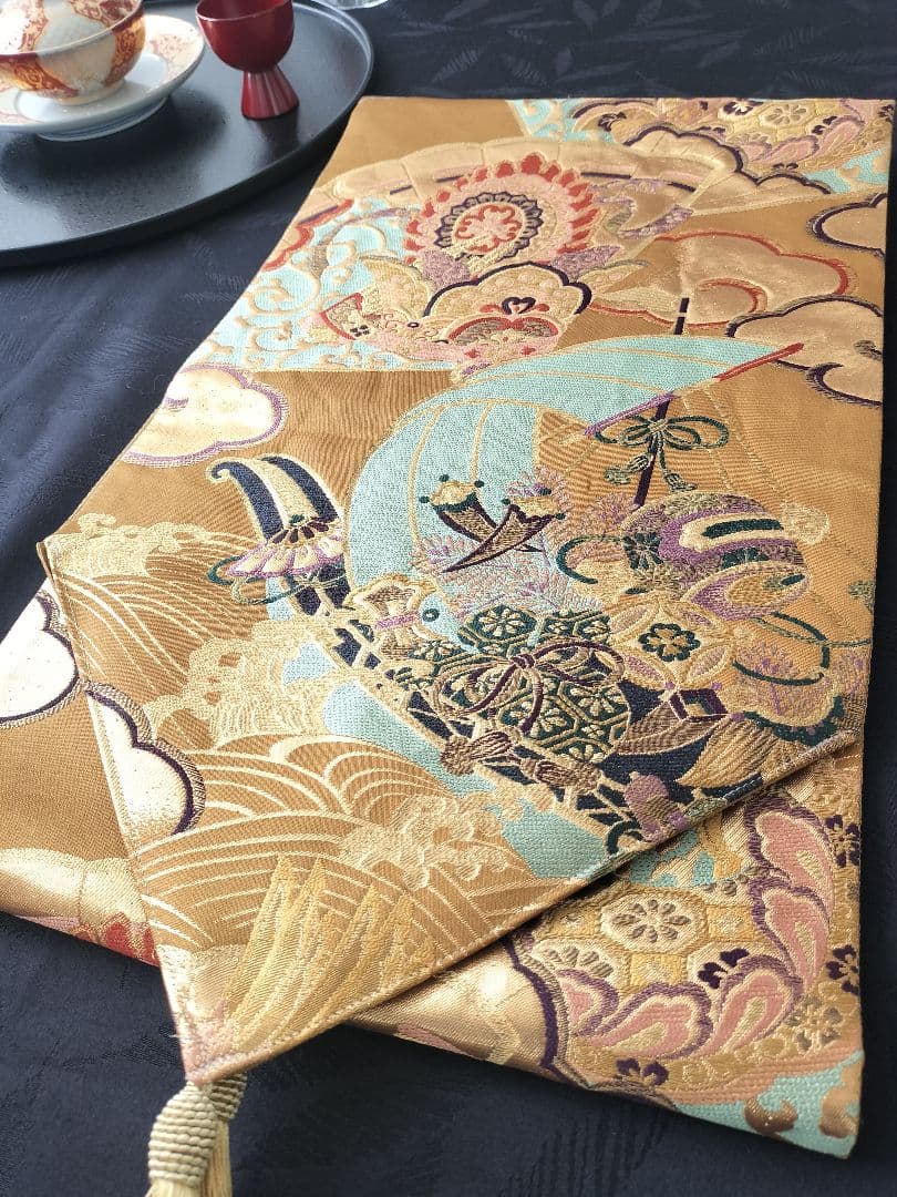 A873☆宝船‼️豪華刺繍‼️テーブルランナー2m10cm - メルカリ