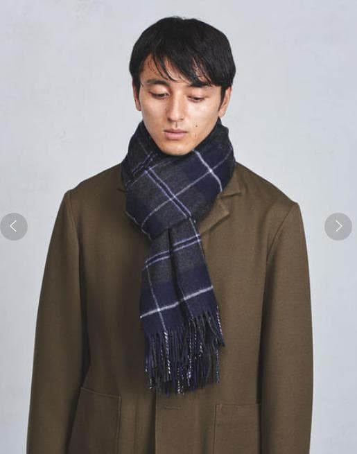 美品 ジョンストンズ アローズ別注 カシミヤ54% 中大判ストール 国内