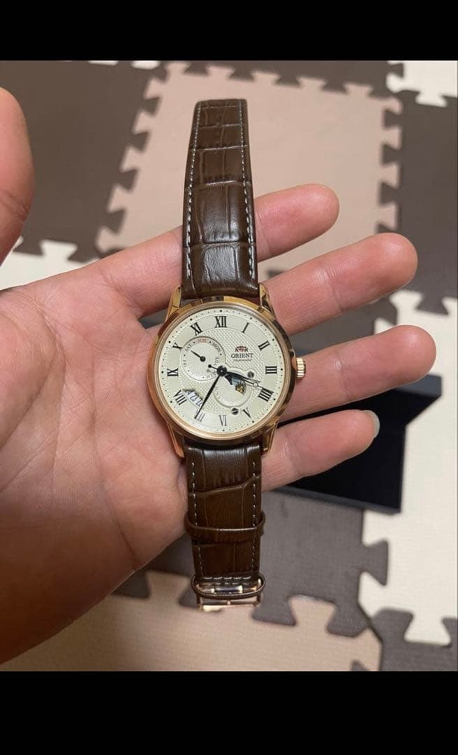 ORIENT SUN&MOON 自動巻き 腕時計 ゴールド/ブラウン ORIENT（オリエント） 腕時計 サン＆ムーン 機械式 自動巻(手巻付き