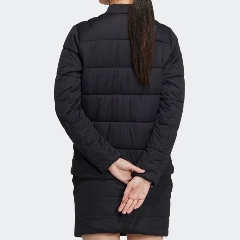 S】秋冬 アディダス ゴルフ 保温 キルティング 中綿セットアップ 黒