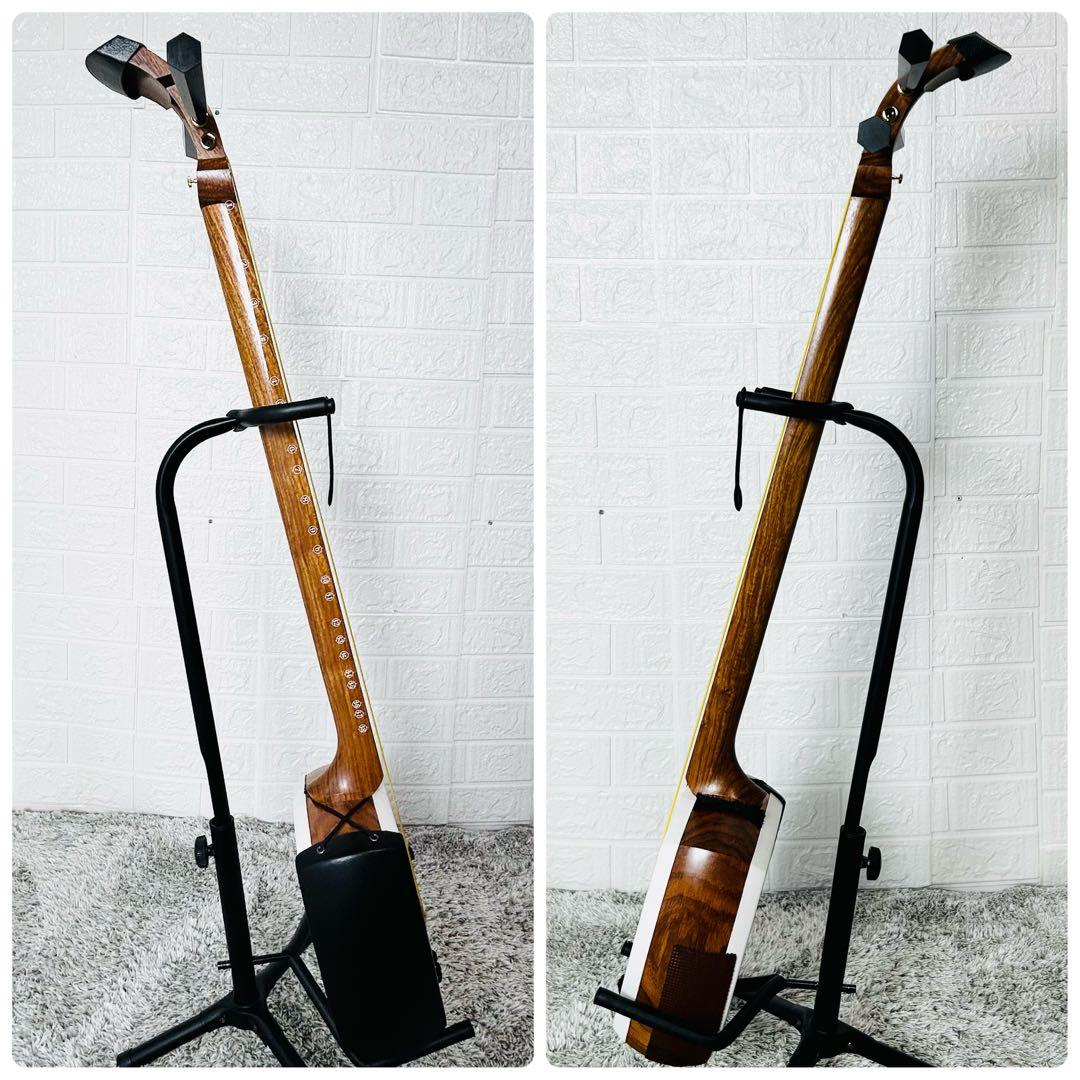 美品 津軽三味線 太棹 犬皮 花梨 東さわり 撥 皮やぶれ無し 初心者 入門