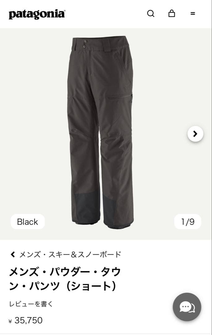 N*t様 Patagonia メンズ パウダー タウン パンツ（ショート）新品未 パタゴニア】メンズ・パウダー・タウン・パンツ（ショート）【カラー