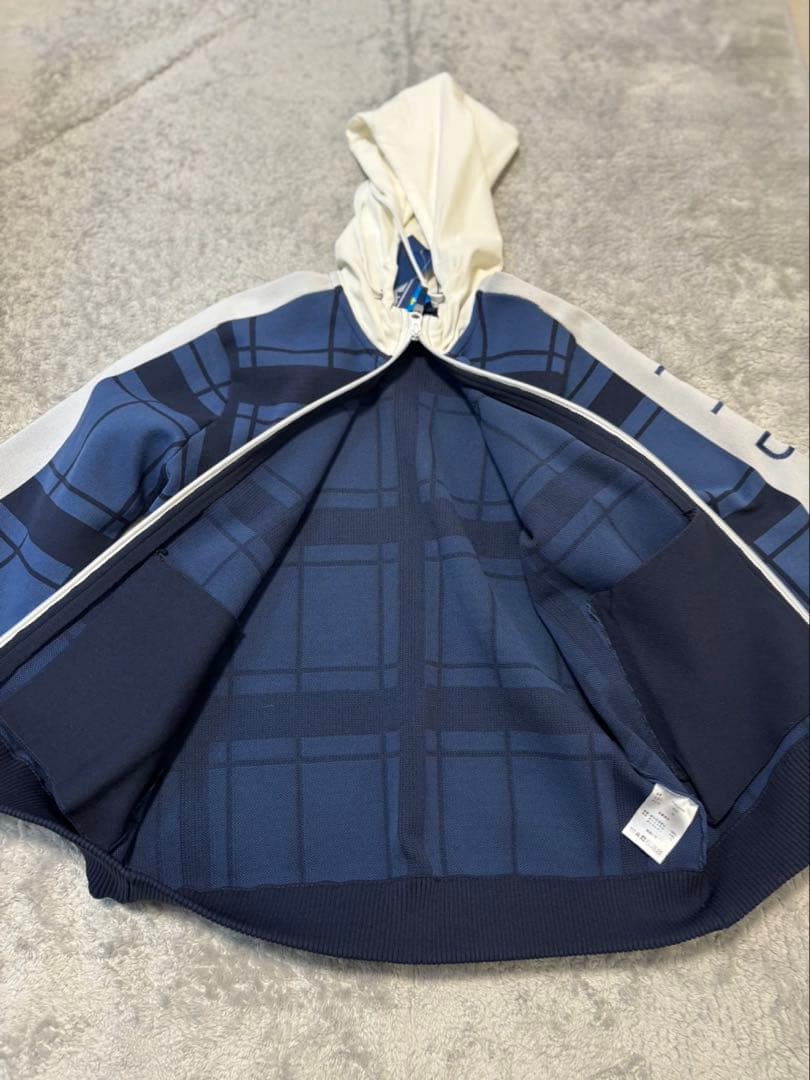 新品 フィドラ FIDRA ニットパーカー フルジップ フード付き ネイビー