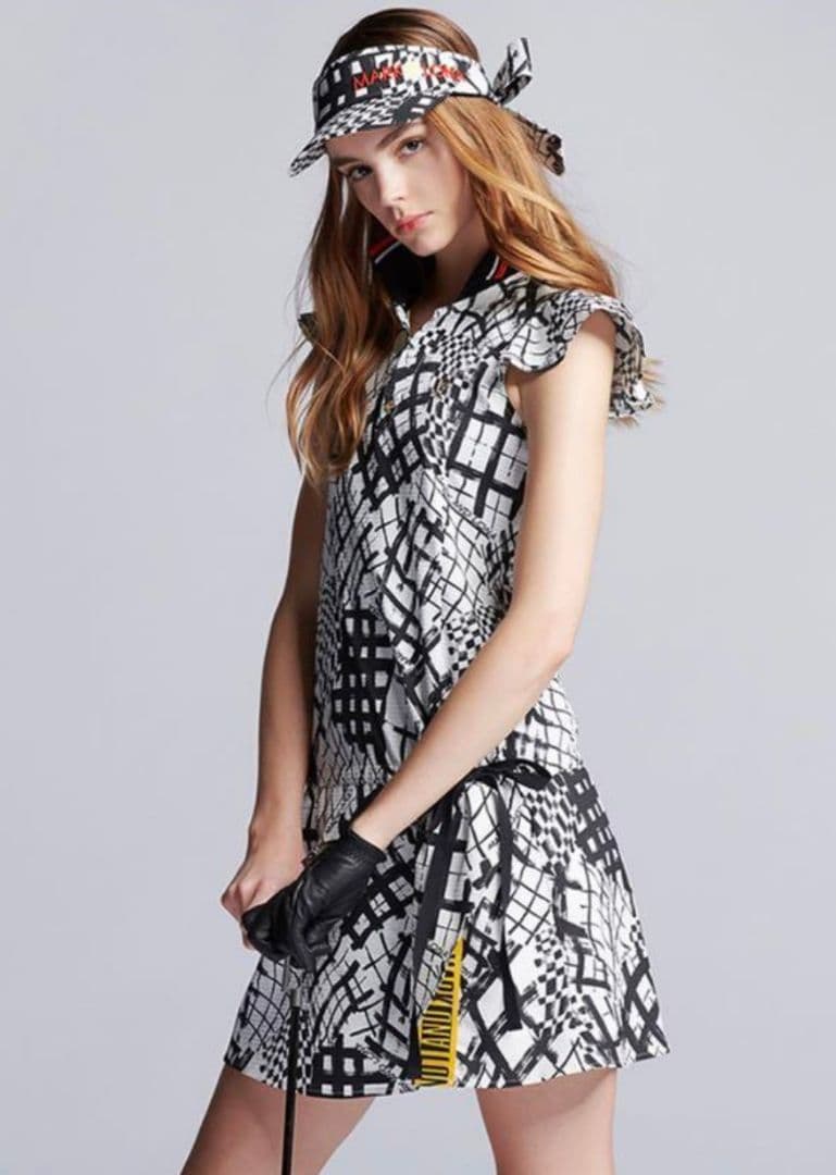 美品✦マークアンドロナ✦キンガムチェックワンピース＆サンバイザー