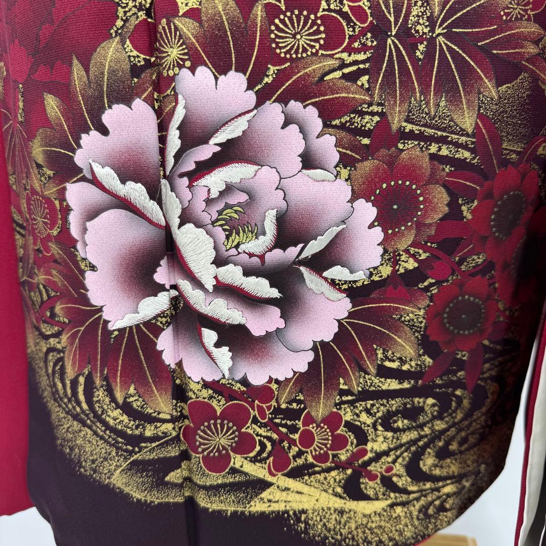振袖豪華11点フルセット 赤系 金彩 刺繍 成人式 お正月 結婚式 い